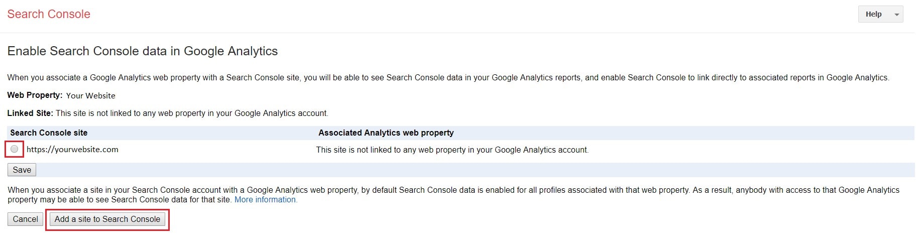 Linking Analytics and Search Complete