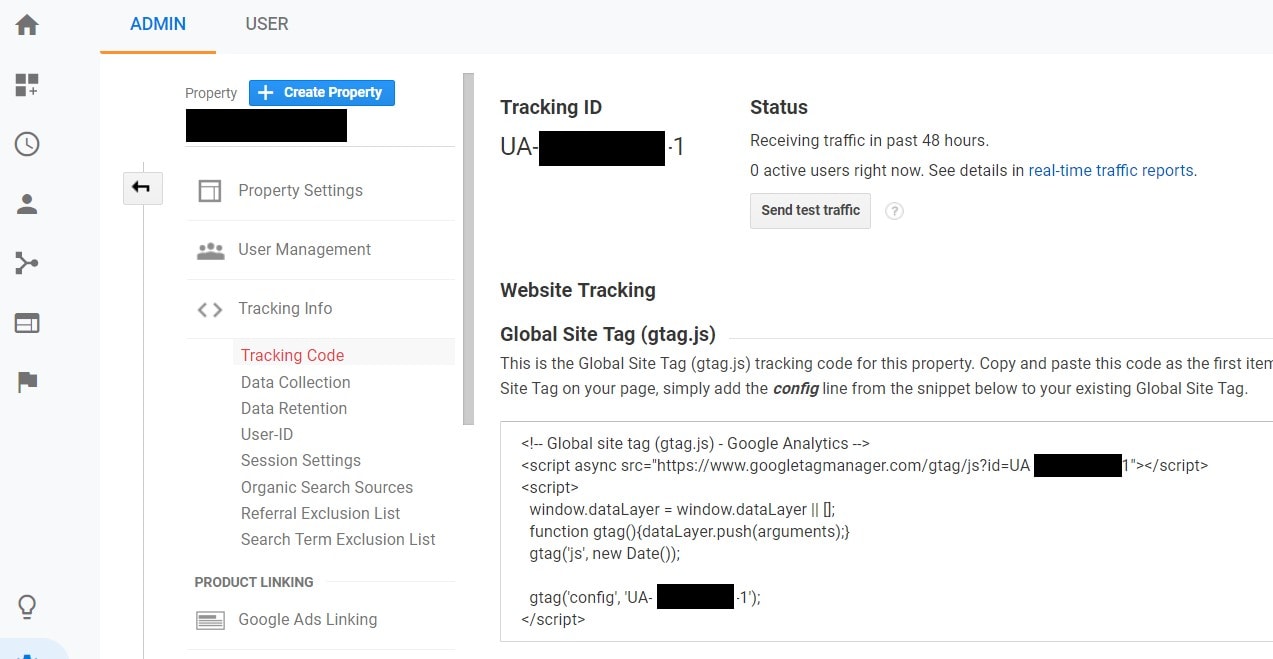 Google Analytics Tracking ID Number